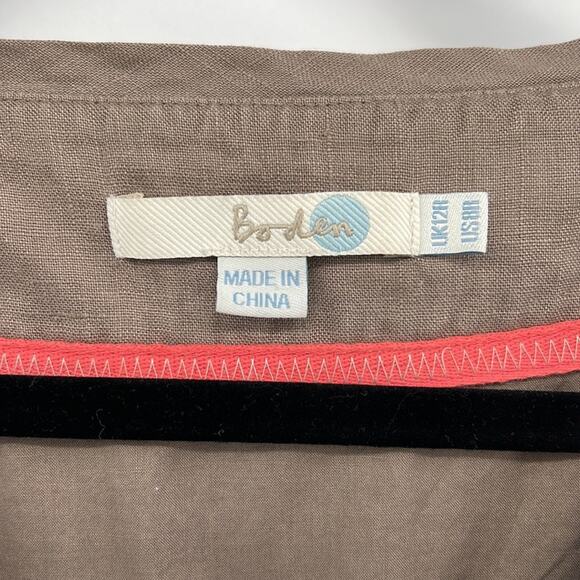 Boden Linen Faux Wrap Dress - Tan - 8 - Picture 3 of 7